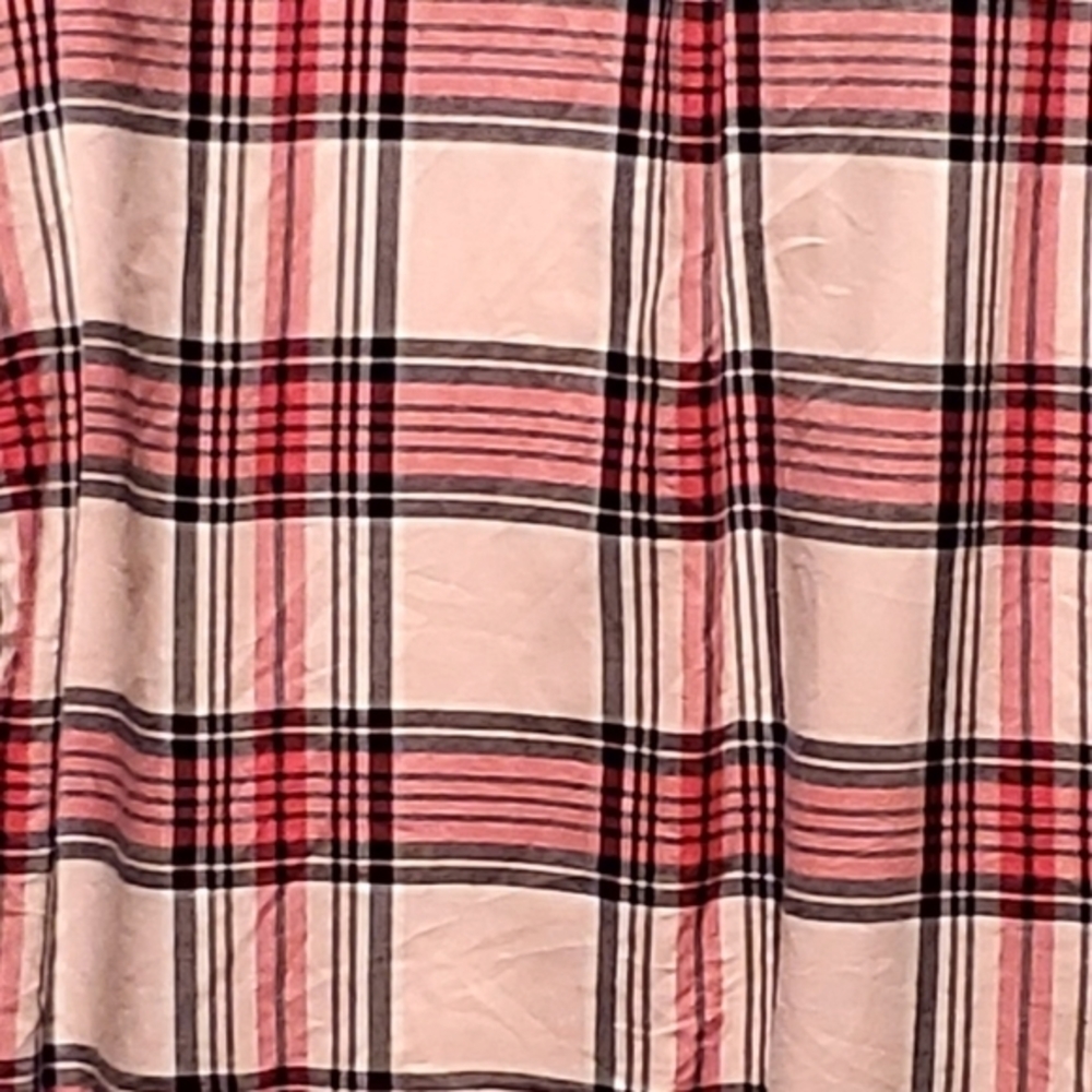 Talbots Pink Plaid Cotton Button Down Shirt Top Blouse Women Size Large - Picture 6 of 7